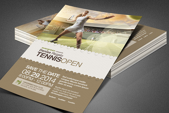 Regato Tennis Open Flyer Template in Flyer Templates - product preview 1
