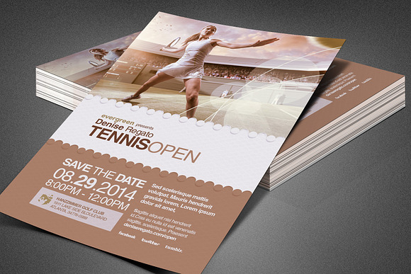 Regato Tennis Open Flyer Template in Flyer Templates - product preview 2