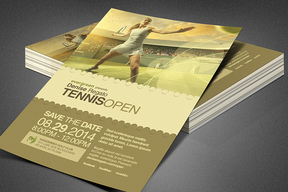 Regato Tennis Open Flyer Template in Flyer Templates - product preview 3