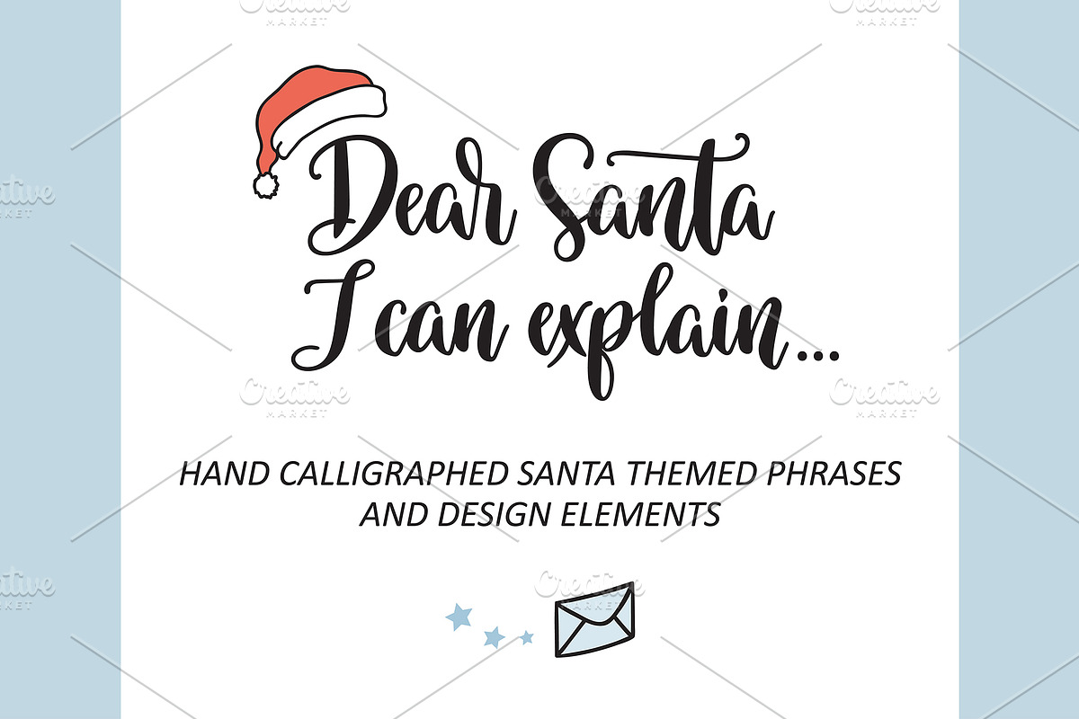 Santa hand lettering vector bundle in Graphics - product preview 8