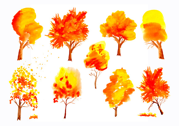 №45 Autumn Gold  trees in Illustrations - product preview 1