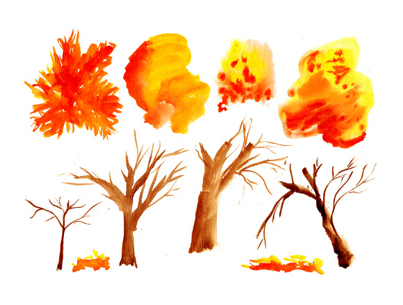 №45 Autumn Gold  trees in Illustrations - product preview 2