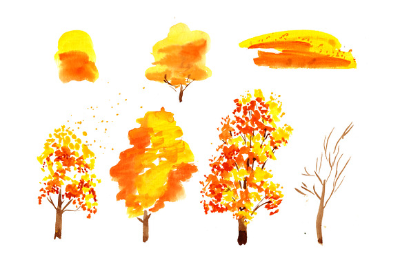№45 Autumn Gold  trees in Illustrations - product preview 3