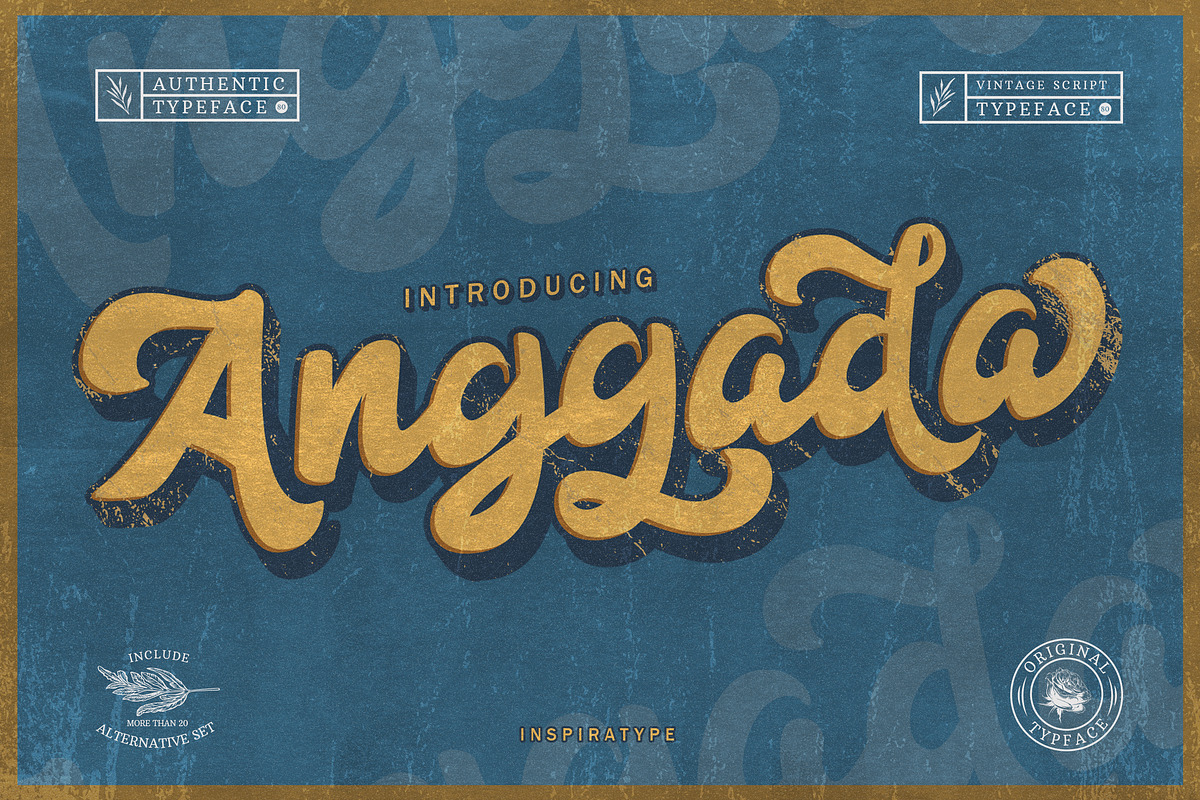 Anggada - Vintage Script Font in Script Fonts - product preview 8