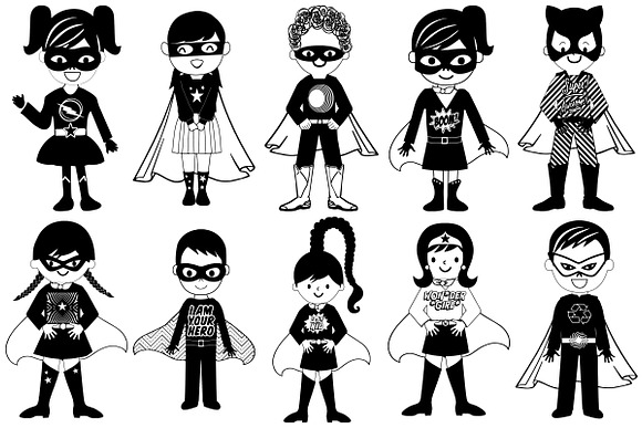 Superhero Kids, Babies & Elements in Illustrations - product preview 1