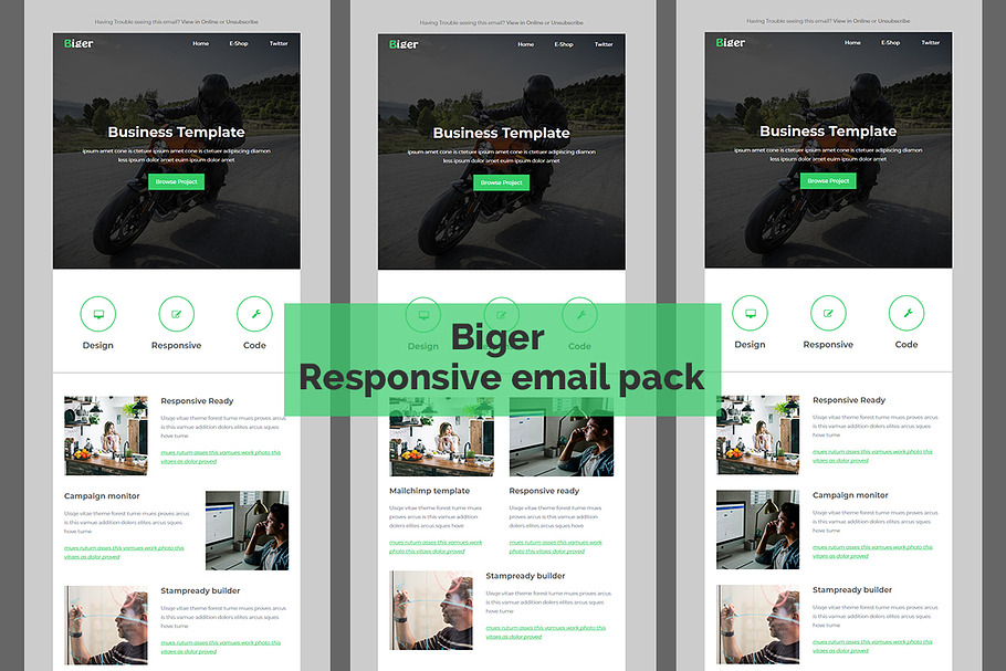 Biger - Responsive email pack in Mailchimp Templates - product preview 8