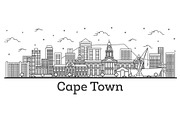 Outline Cape Town South Africa City