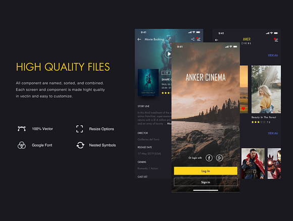 ANKER - cinema booking app UI kit in UI Kits and Libraries - product preview 3
