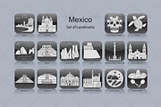 Mexico landmark icons (16x)
