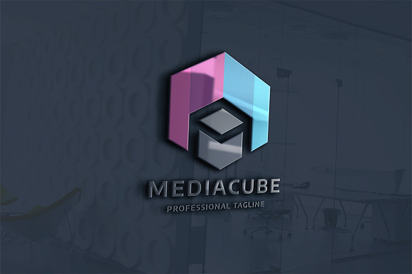 Media Cube Letter M Logo in Logo Templates - product preview 3