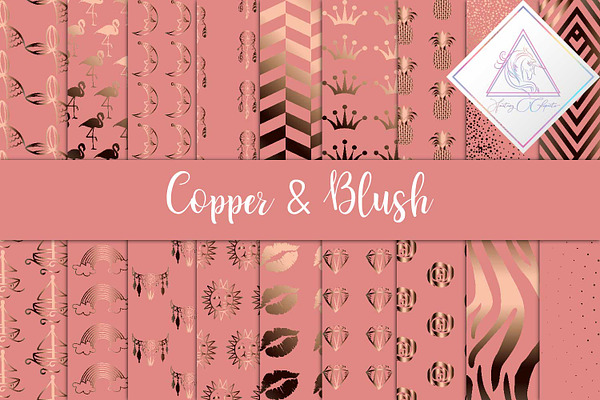Copper and Blush Digital Paper