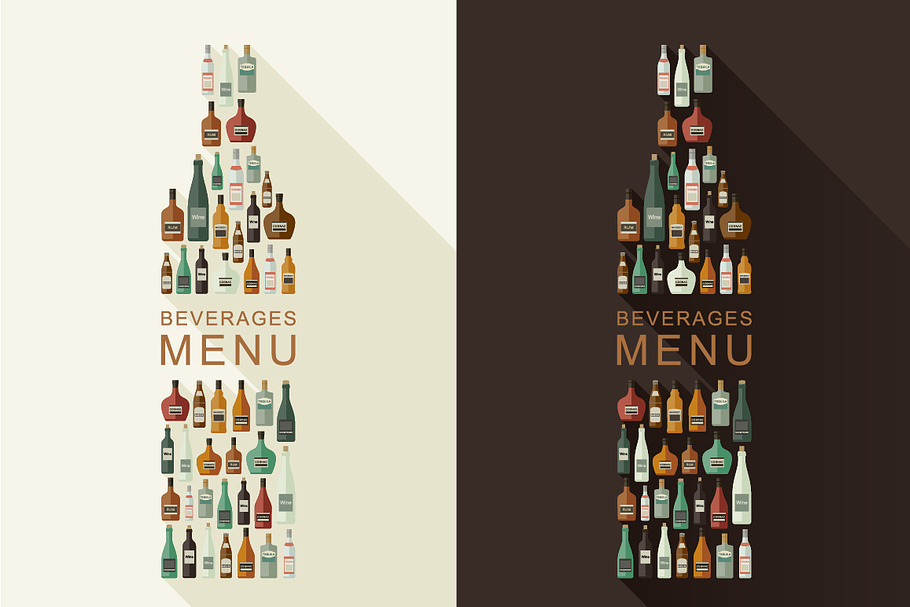 Alcoholic beverages menu in Illustrations - product preview 8