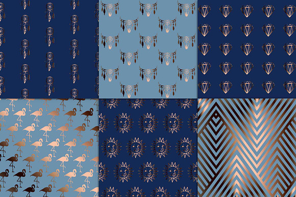 Copper & Navy Backgrounds in Textures - product preview 1