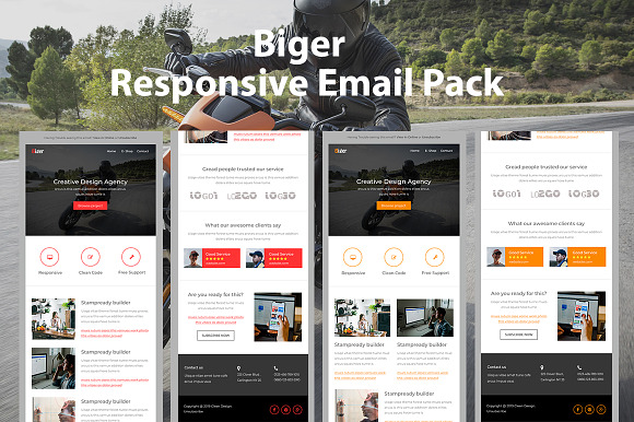 Biger - Responsive email pack in Mailchimp Templates - product preview 4