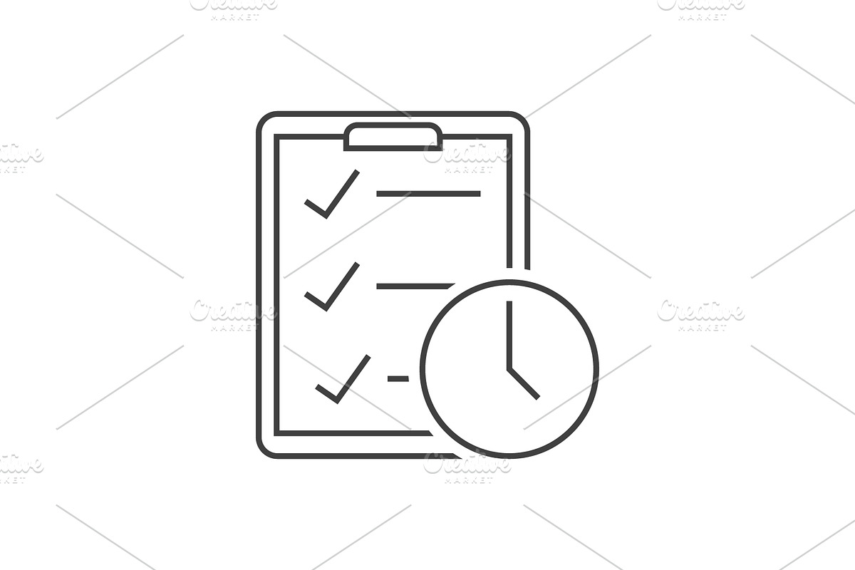 Checklist with clock in Icons - product preview 8