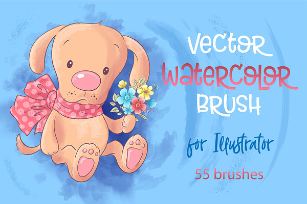 Vector watercolor brushes