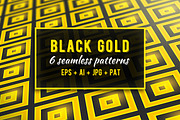 Black Gold 6 Seamless Patterns Set