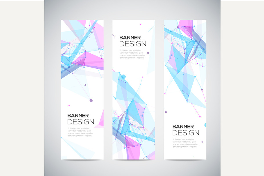 Geometric vertical banners set in Graphics - product preview 8