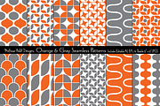 Orange & Gray Seamless Patterns
