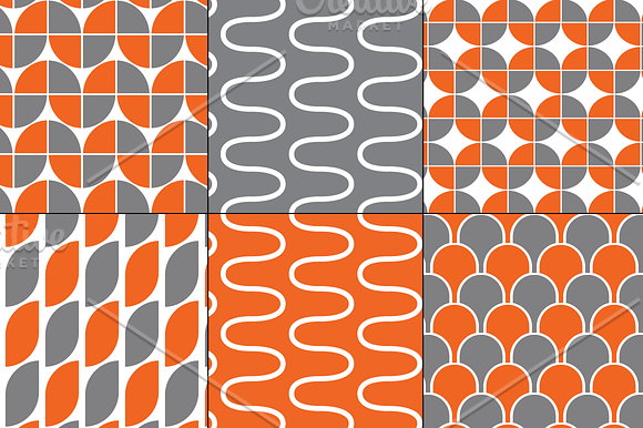 Orange & Gray Seamless Patterns in Patterns - product preview 2