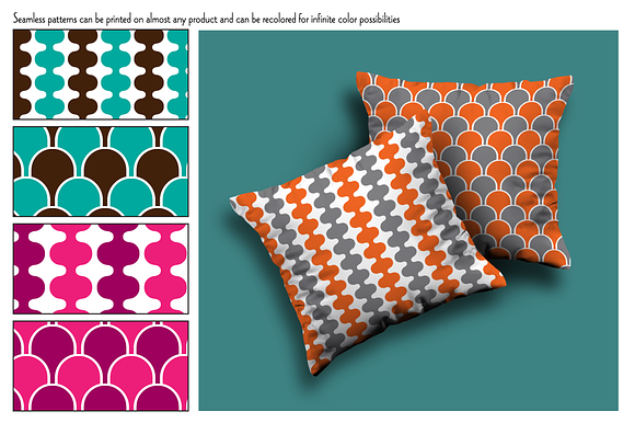 Orange & Gray Seamless Patterns in Patterns - product preview 3