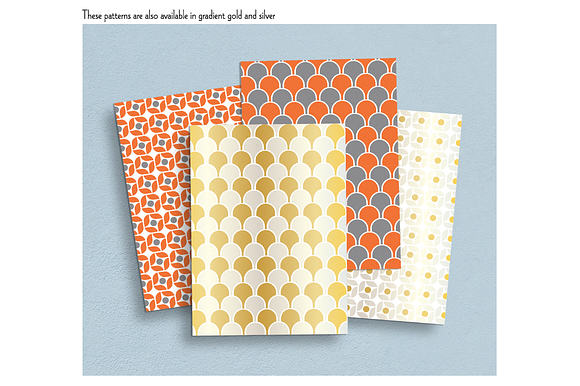 Orange & Gray Seamless Patterns in Patterns - product preview 4