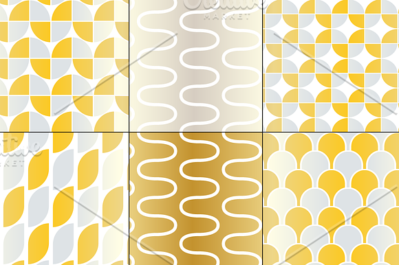 Silver & Gold Seamless Patterns in Patterns - product preview 3