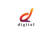 Digital Letter Gradient Logo