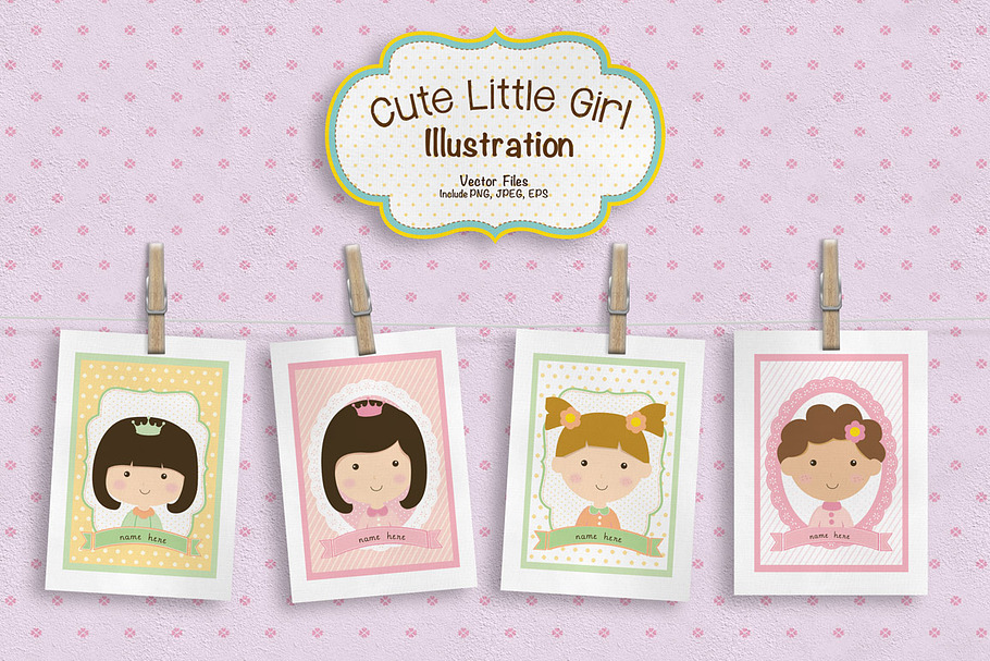 Cute Little Girls in Illustrations - product preview 8