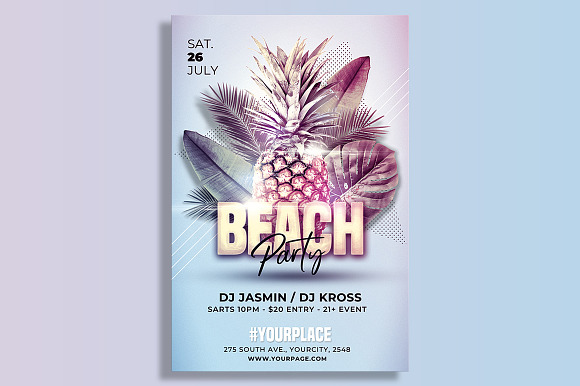 Summer Party Flyer Template Bundle in Flyer Templates - product preview 5
