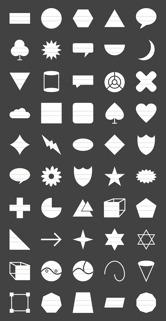 50 Shapes & Geometry Glyph Inverted in Icons - product preview 1