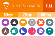 50 Shapes&Geometry Flat Round Icons