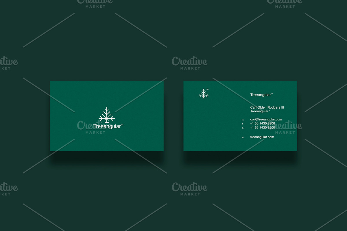 Business cards template: Treeangular in Business Card Templates - product preview 8