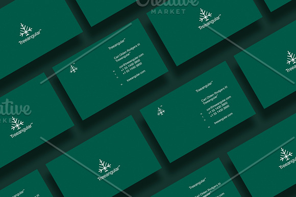 Business cards template: Treeangular in Business Card Templates - product preview 2