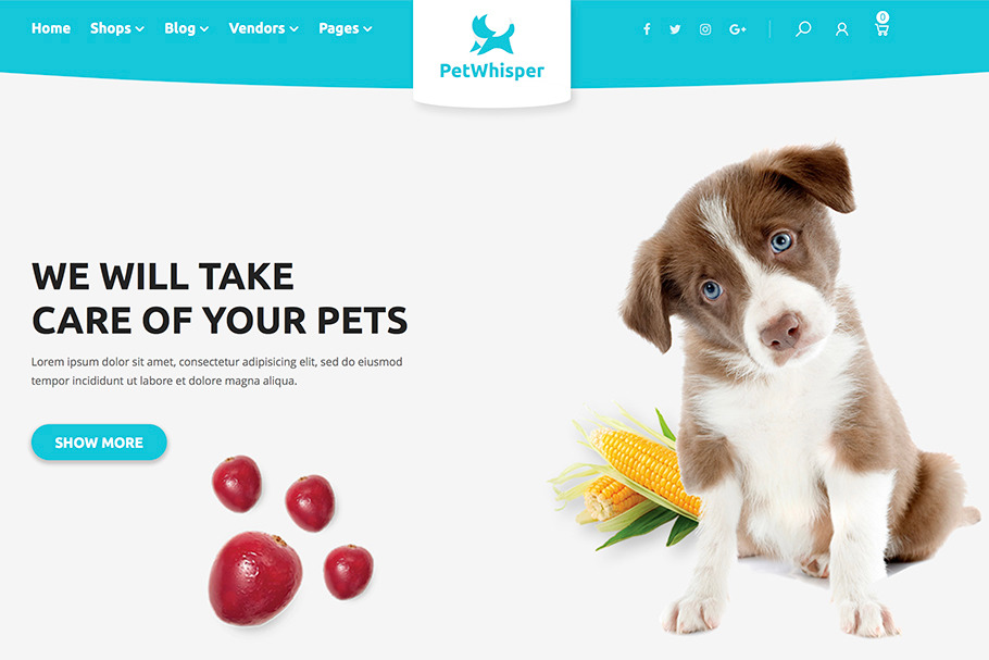 PetWhisper Food Gog Cat WooCommTheme in WordPress Commerce Themes - product preview 8
