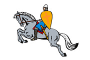 Crusader Knight Riding Horse
