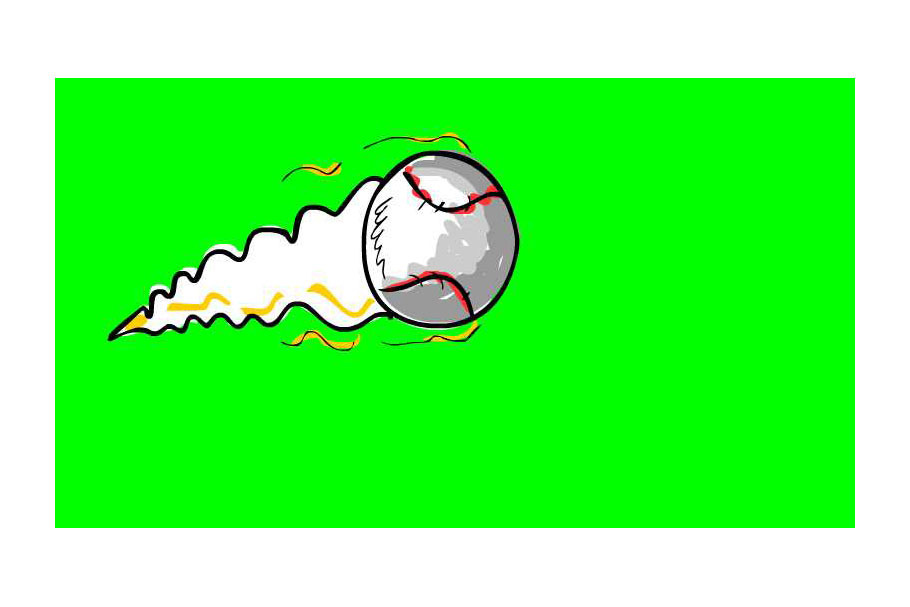 Animation Baseball Ball Flying Over