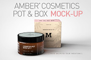 Amber Cosmetics Pot & Box Mock-Up