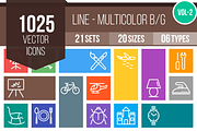 1025 Line Multicolor B/G Icons (V2)