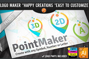 Flat 2D 3D Point Logo Maker Set