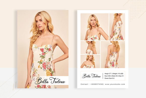 Modeling Comp Card Template in Card Templates - product preview 1