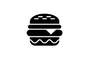 Burger black icon