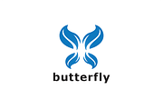 Blue Butterfly Logo Template