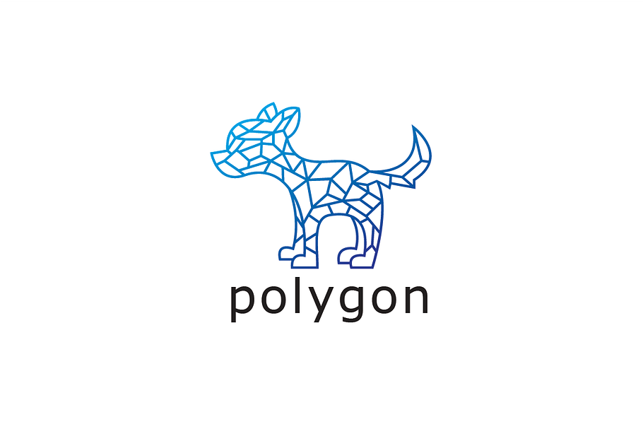 Polygon Dog Logo Template in Logo Templates - product preview 8