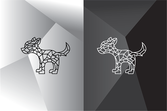 Polygon Dog Logo Template in Logo Templates - product preview 1