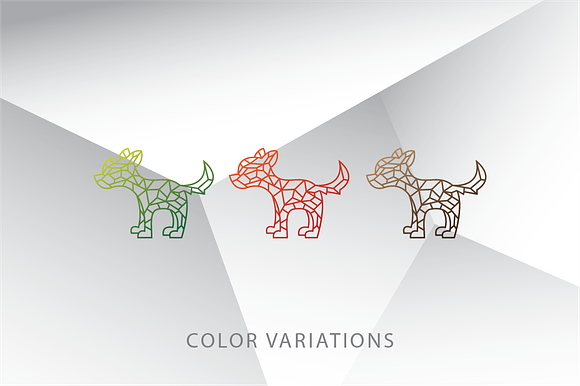 Polygon Dog Logo Template in Logo Templates - product preview 2
