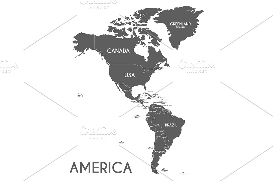 3x B&W America Maps