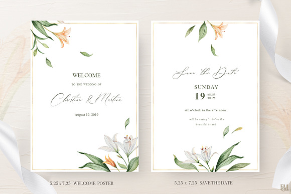 Wedding Watercolor Suite. Lily in Wedding Templates - product preview 2