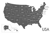 3x B&W USA Map