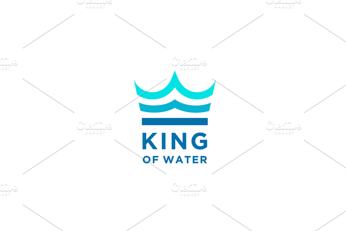 King Crown & Aqua Water Sea Logo in Logo Templates - product preview 8
